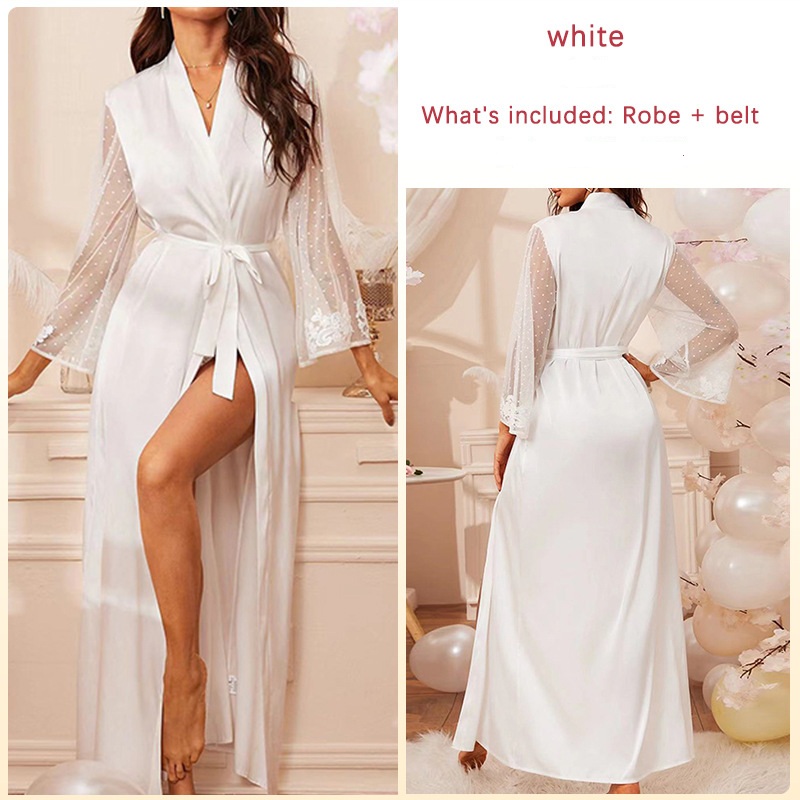 Women  Bathrobe Gown Lady Wedding Nightgown Sleepwear Loose Loungewear